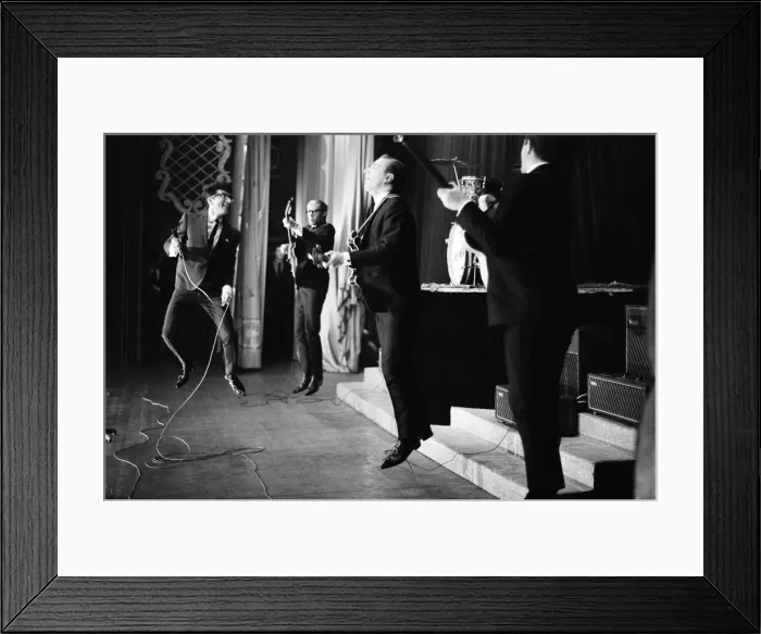Framed Print : Manchester pop group Freddie and the Dreamers performing on stage at the Britannia Framed Print : Manchester pop group Freddie and the Dreamers performing on stage at the Britannia