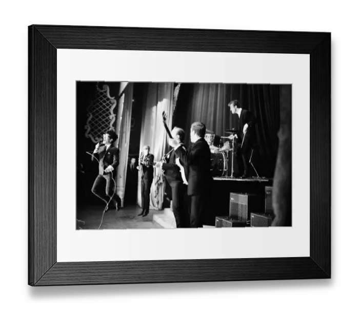 Framed Print : Manchester pop group Freddie and the Dreamers performing on stage at the Britannia Framed Print : Manchester pop group Freddie and the Dreamers performing on stage at the Britannia
