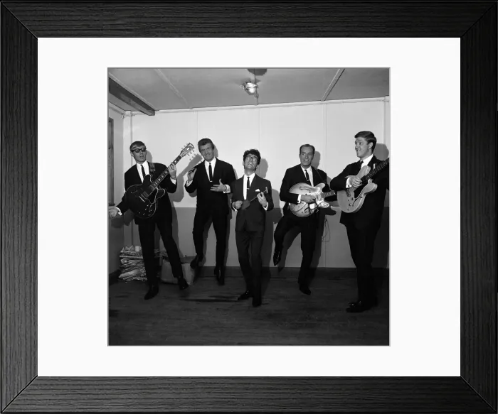 Framed Print : Manchester pop group Freddie and the Dreamers backstage at the Britannia Theatre Framed Print : Manchester pop group Freddie and the Dreamers backstage at the Britannia Theatre