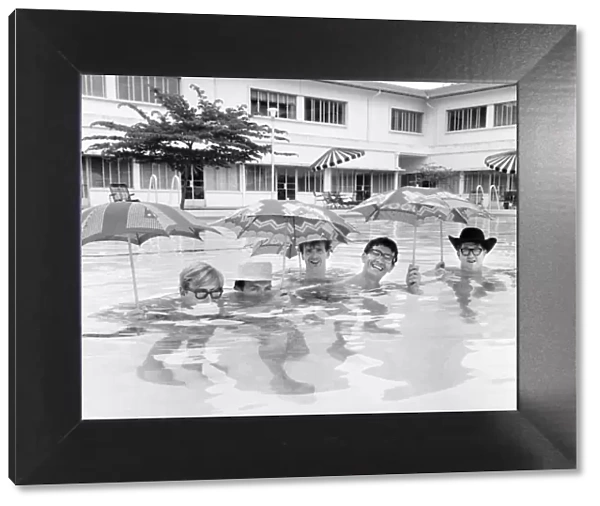 Manchester pop group Freddie and the Dreamers pictured in Singapore during their world