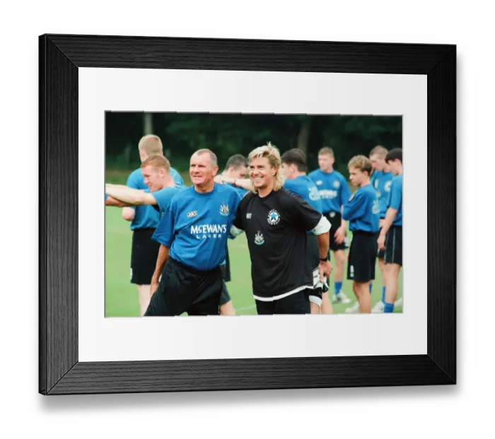 Framed Print : Newcastle United 1994, Pre Season Training, at the clubs training HQ near Durham Framed Print : Newcastle United 1994, Pre Season Training, at the clubs training HQ near Durham