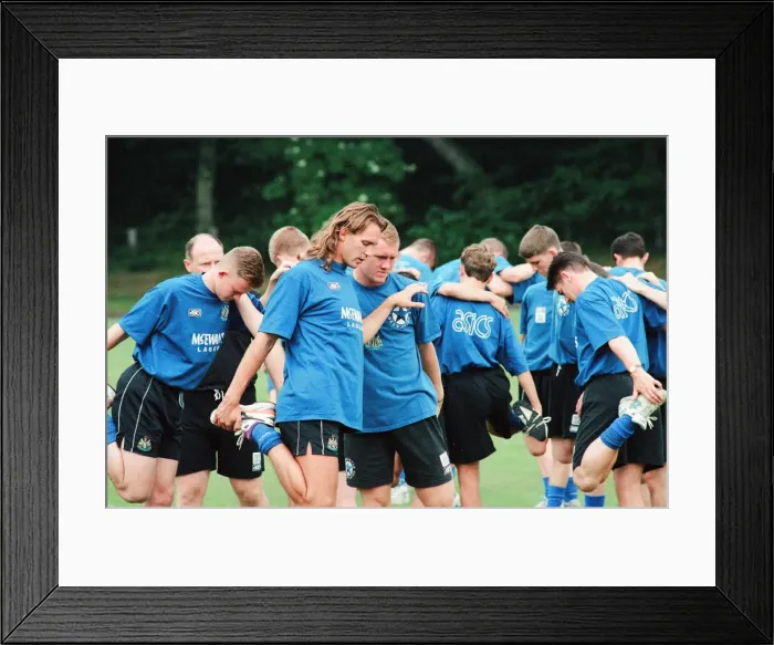 Framed Print : Newcastle United 1994, Pre Season Training, at the clubs training HQ near Durham Framed Print : Newcastle United 1994, Pre Season Training, at the clubs training HQ near Durham
