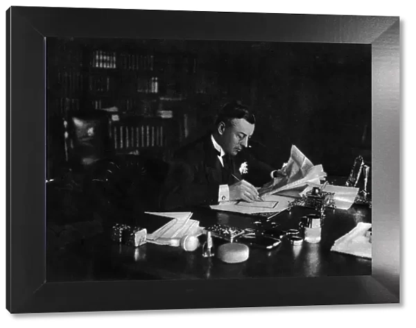 Joseph Chamberlain at his desk at the Colonial Office Circa 1903