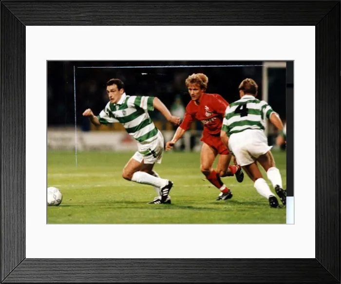 Framed Print : Celtic Versus Cologne 1992 European football UEFA cup tie Paul McStay Framed Print : Celtic Versus Cologne 1992 European football UEFA cup tie Paul McStay