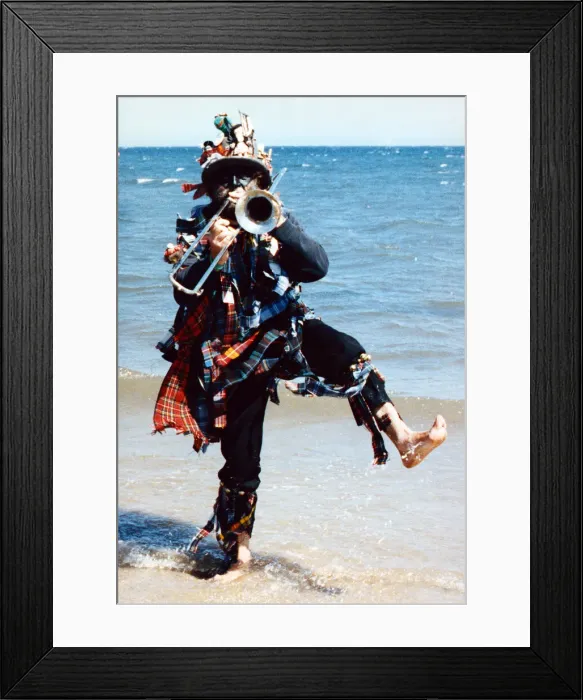 Framed Print : Alan Laing of Flag Crackers Folk Group gets into the splash of things during Redcar Folk Framed Print : Alan Laing of Flag Crackers Folk Group gets into the splash of things during Redcar Folk