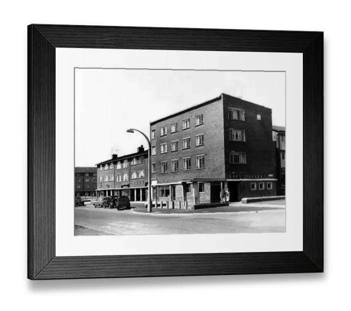 Framed Print : The shopping centre in Bewley Drive, Kirkby. 21st June 1956
