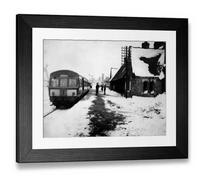 Framed Print : Etherley Railway Station, County Durham, 5th March 1965