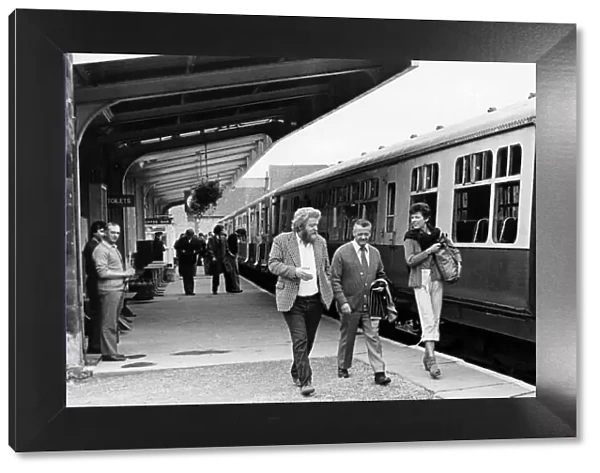Pickering Railway Station, North Yorkshire, 22nd July 1979. Passengers on Platform