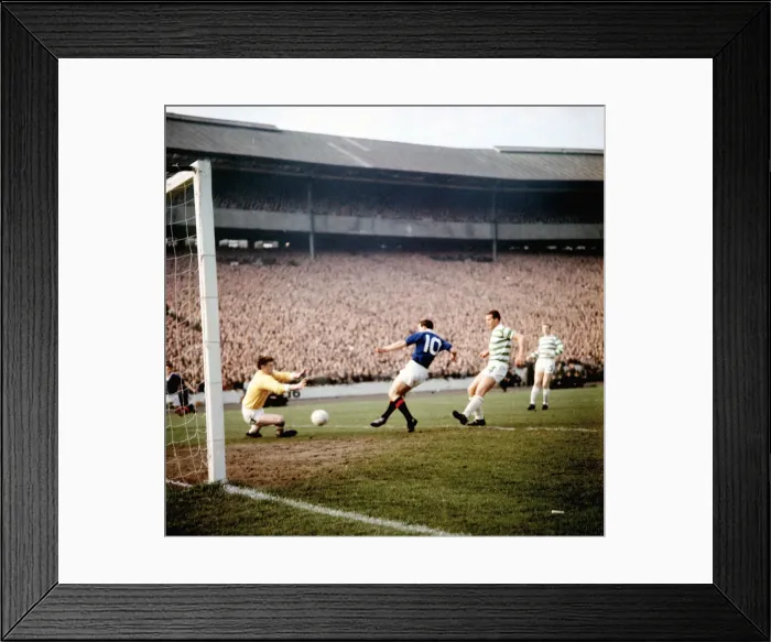 Framed Print : Celtic Rangers Scottish Cup final replay 1963 Rangers Davie Wilson beats Celtic