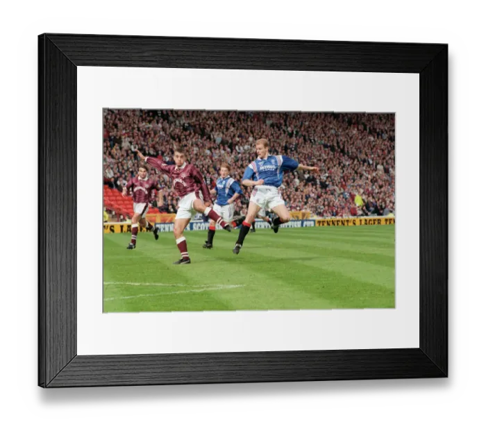 Framed Print : Gordon Durie Rangers football player scores goal against Hearts. 18th May 1996 Framed Print : Gordon Durie Rangers football player scores goal against Hearts. 18th May 1996