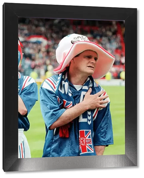Paul Gascoigne Rangers football player celebrates after their Scottish Cup Final win over