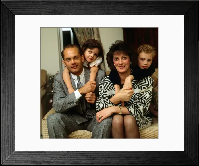 Framed Print : Ray Wilkins with his wife and children November 1989