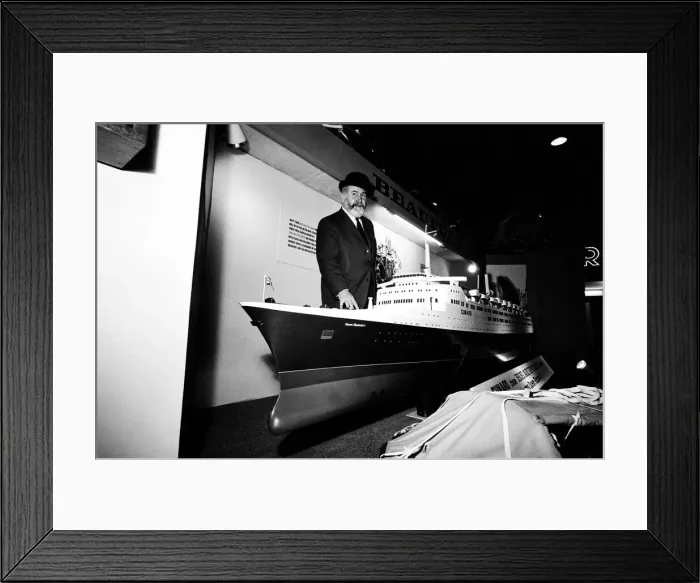 Framed Print : Captain William Warwick the new master of the Cunard liner the Queen Elizabeth 2 Framed Print : Captain William Warwick the new master of the Cunard liner the Queen Elizabeth 2