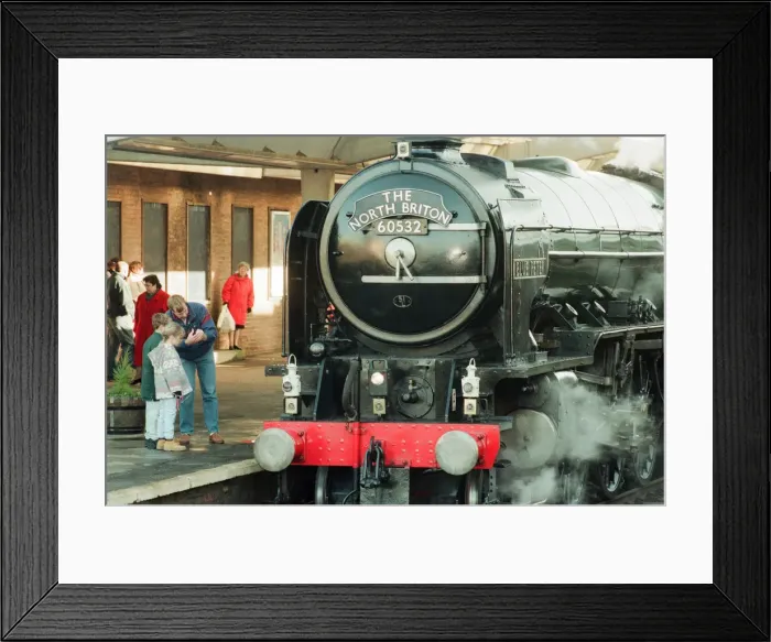Framed Print : The Blue Peter Steam Train, an A2 No. 60532 Locomotive designed by Arthur H Peppercorn of Framed Print : The Blue Peter Steam Train, an A2 No. 60532 Locomotive designed by Arthur H Peppercorn of