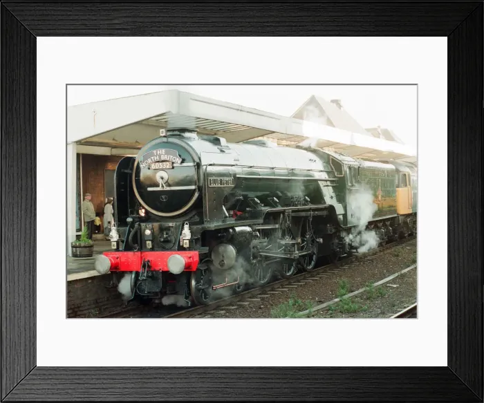 Framed Print : The Blue Peter Steam Train, an A2 No. 60532 Locomotive designed by Arthur H Peppercorn of Framed Print : The Blue Peter Steam Train, an A2 No. 60532 Locomotive designed by Arthur H Peppercorn of