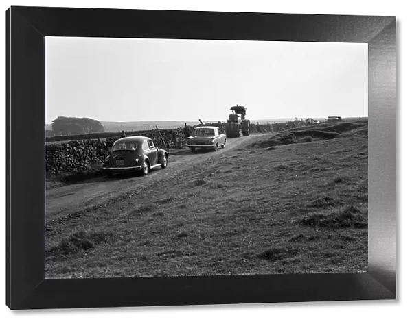 Traffic jam on Malham Moor, North Yorkshire. September 1971