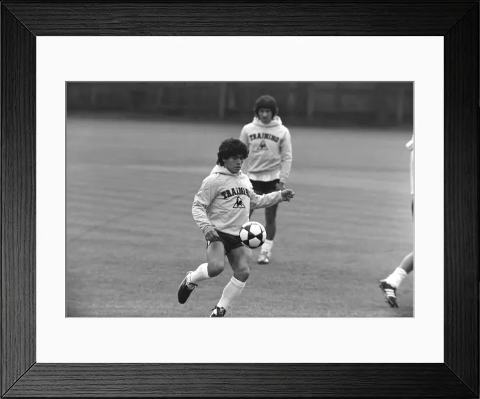 Framed Print : DIEGO MARADONA FOOTBALL PLAYER OF ARGENTINA, MAY 1980 ON THE TRAINING GROUND Framed Print : DIEGO MARADONA FOOTBALL PLAYER OF ARGENTINA, MAY 1980 ON THE TRAINING GROUND