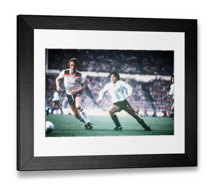 Framed Print : England v Argentina May 1980 Phil Neal Diego Maradona CL13 649