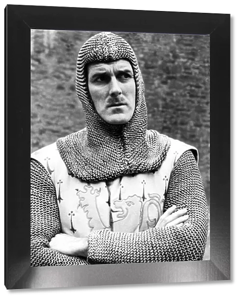 John Cleese filming the British comedy film 'Monty Python and the Holy Grail'