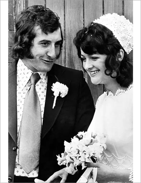 Gareth Edwards (a Welsh rugby union player) and his bride Maureen Edwards on their