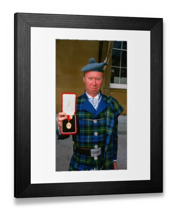 Framed Print : Nicholas Fairbairn politician February 1988 holding meal award Framed Print : Nicholas Fairbairn politician February 1988 holding meal award