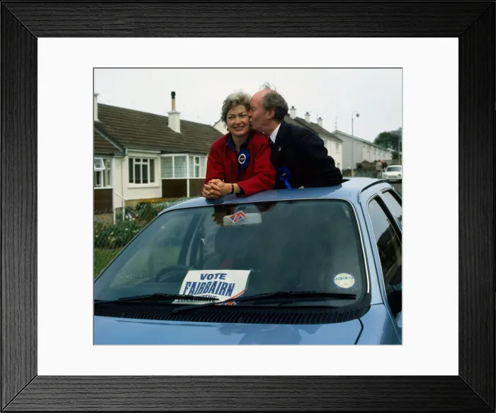 Framed Print : Nicholas Fairbairn & fiancee Samantha McInnes May 1983