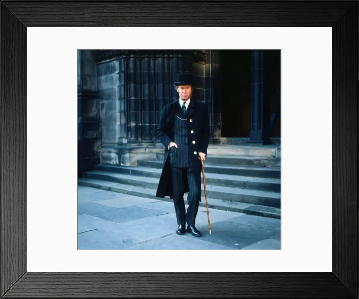 Framed Print : Nicholas Fairbairn politician wearing black coat and bowler hat Framed Print : Nicholas Fairbairn politician wearing black coat and bowler hat