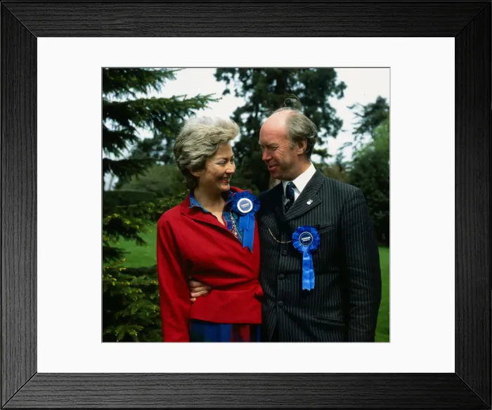 Framed Print : Nicholas Fairbairn & fiancee Samantha McInnes May 1983 Framed Print : Nicholas Fairbairn & fiancee Samantha McInnes May 1983