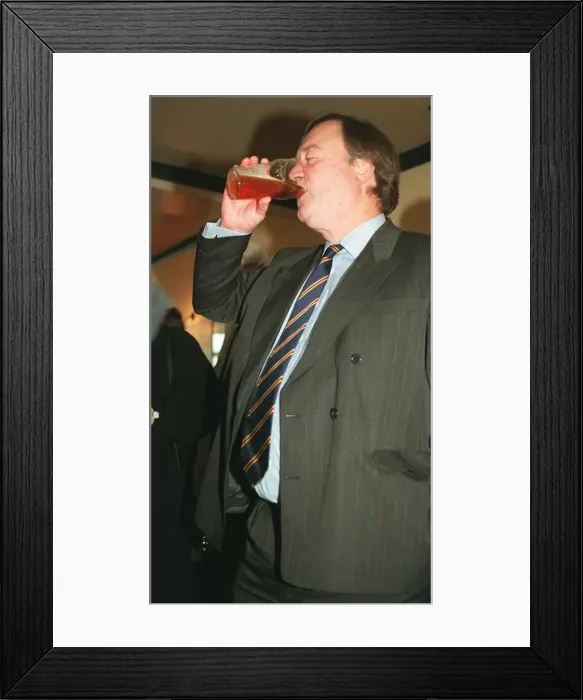 Framed Print : Kenneth Clarke MP Chancellor Of The Exchequer enjoys a pint at the MAWSON ARMS PUB Framed Print : Kenneth Clarke MP Chancellor Of The Exchequer enjoys a pint at the MAWSON ARMS PUB