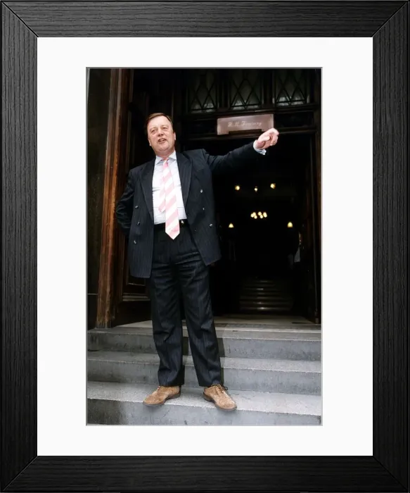Framed Print : Kenneth Clarke MP Standing outside the treasury Dbase Framed Print : Kenneth Clarke MP Standing outside the treasury Dbase