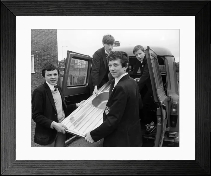Framed Print : Schoolchildren from Saltscar Comprehensive School, Redcar Framed Print : Schoolchildren from Saltscar Comprehensive School, Redcar
