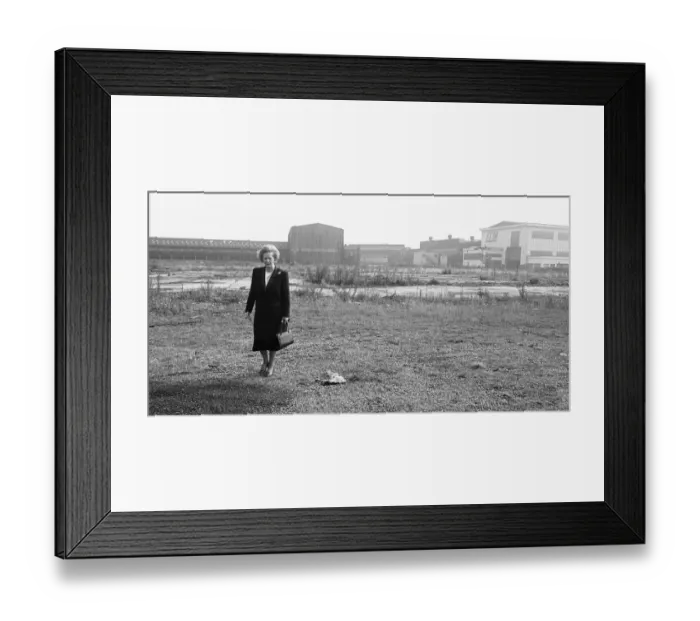 Framed Print : Prime Minister Margaret Thatcher seen here at what remains of the Head Wrightson works in Framed Print : Prime Minister Margaret Thatcher seen here at what remains of the Head Wrightson works in