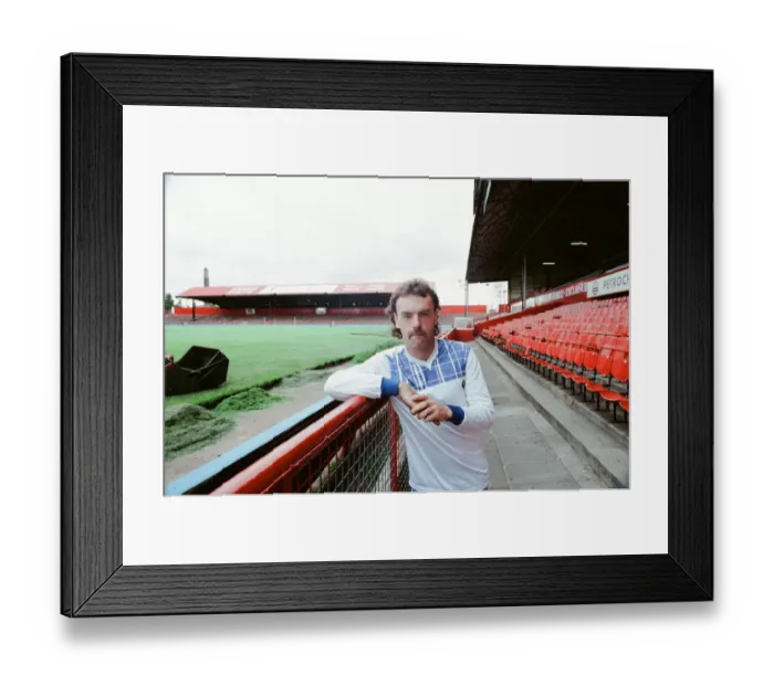 Framed Print : John Wark, Middlesbrough FC Player at Ayresome Park Football Stadium, August 1990