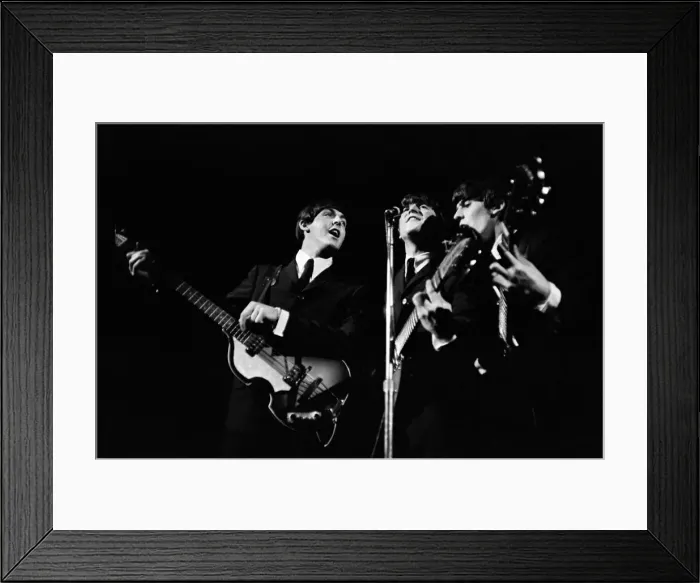 Framed Print : Beatles performing on stage, November 1964. Left to right: Paul McCartney Framed Print : Beatles performing on stage, November 1964. Left to right: Paul McCartney