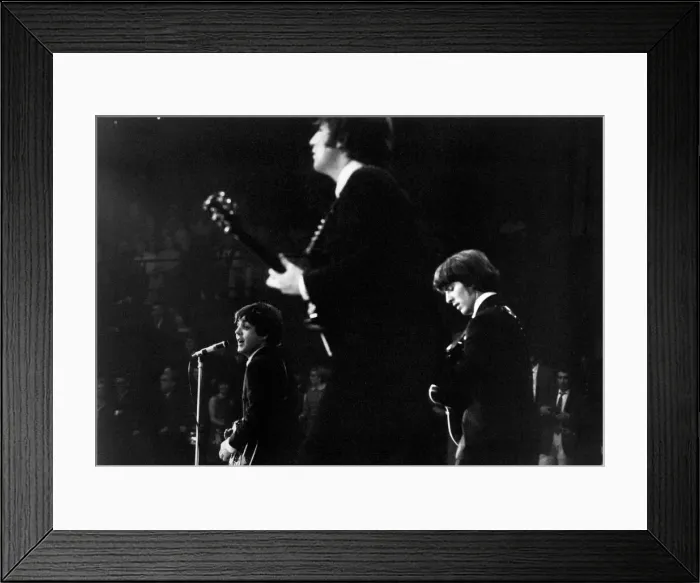 Framed Print : Paul McCartney, John Lennon and George Harrison of The Beatles on stage at the Palais des Framed Print : Paul McCartney, John Lennon and George Harrison of The Beatles on stage at the Palais des