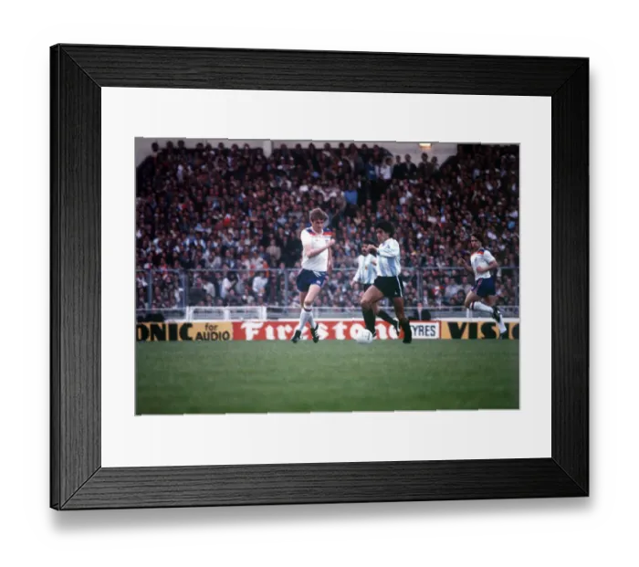 Framed Print : England v Argentina May 1980 Phil Neal Diego Maradona MSI