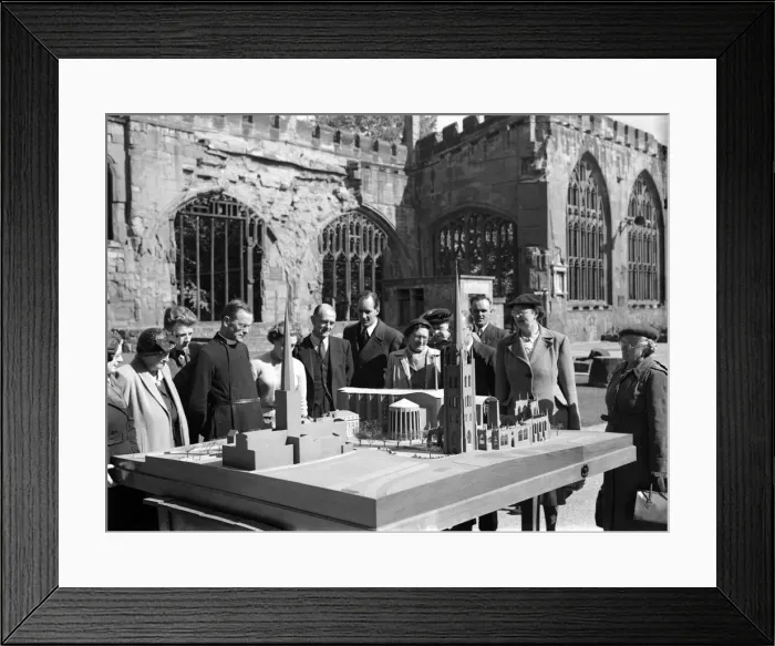 Framed Print : A model of Sir Basil Spence new cathedral for Coventry, West Midlands