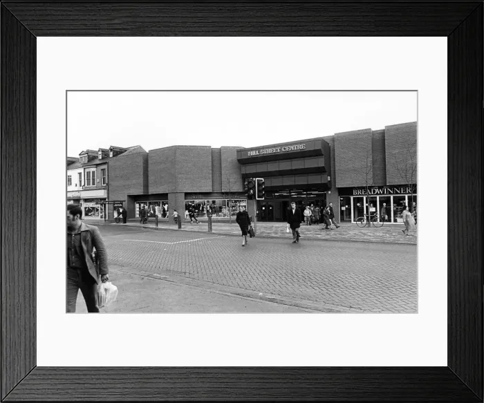 Framed Print : Hill Street Shopping Centre, Middlesbrough, 19th November 1982 Framed Print : Hill Street Shopping Centre, Middlesbrough, 19th November 1982