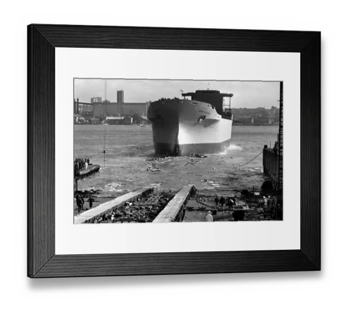 Framed Print : The 29, 000 ton bulk carrier Star Acadia was launched at Cammell Lairds shipbuilding yard