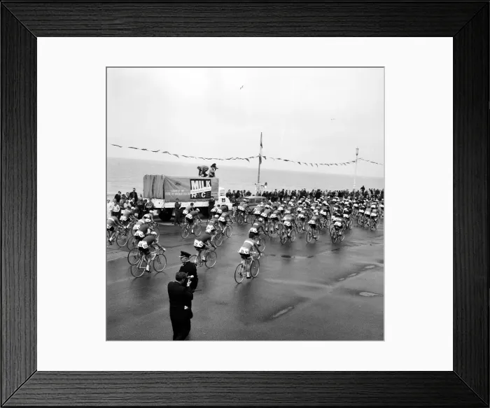 Framed Print : Tour of Britain cycle race, Blackpool, Lancashire. 7th June 1964