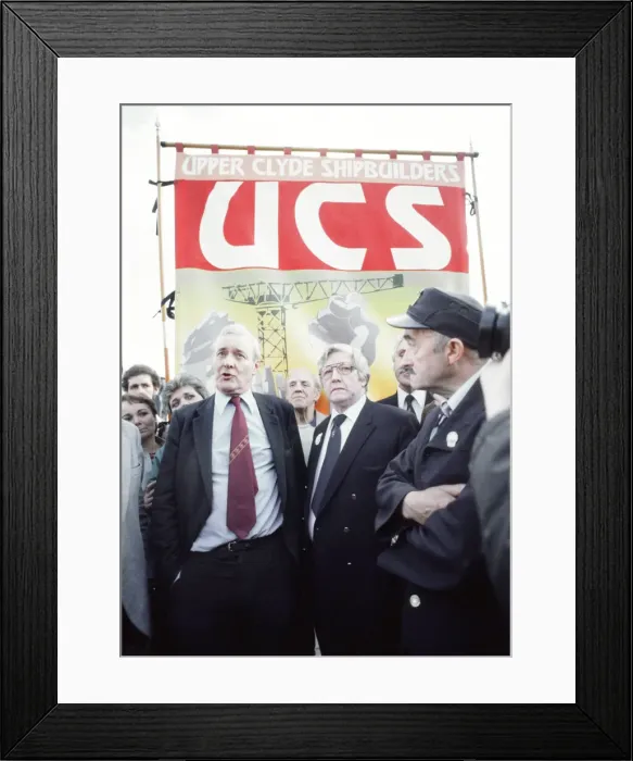 Framed Print : MP for Bristol South East Tony Benn attends an anti Margaret Thatcher demonstration with
