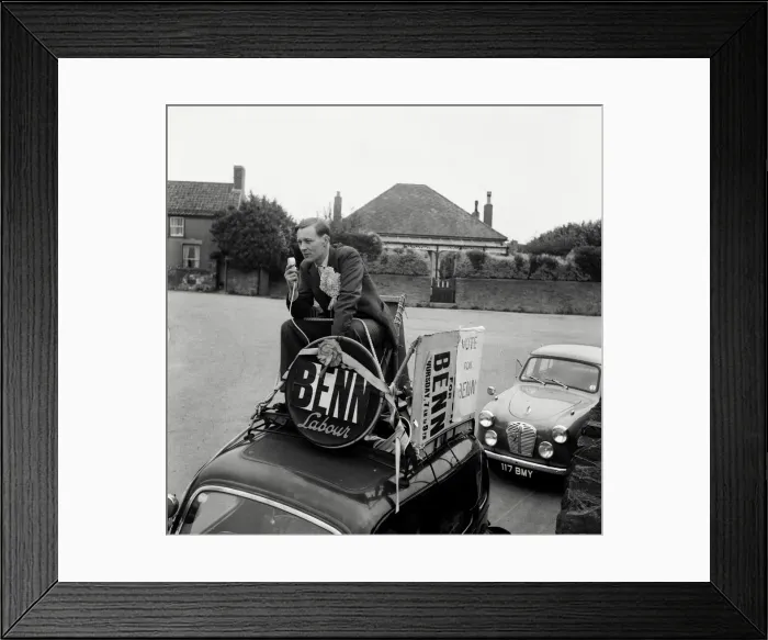 Framed Print : Tony Benn, Member of Parliament for Bristol South East, General Election Campaign 1955 Framed Print : Tony Benn, Member of Parliament for Bristol South East, General Election Campaign 1955