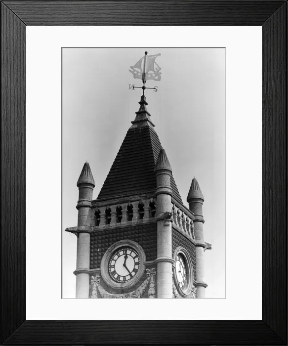 Framed Print : Clock Tower, Redcar, 17th September 1982