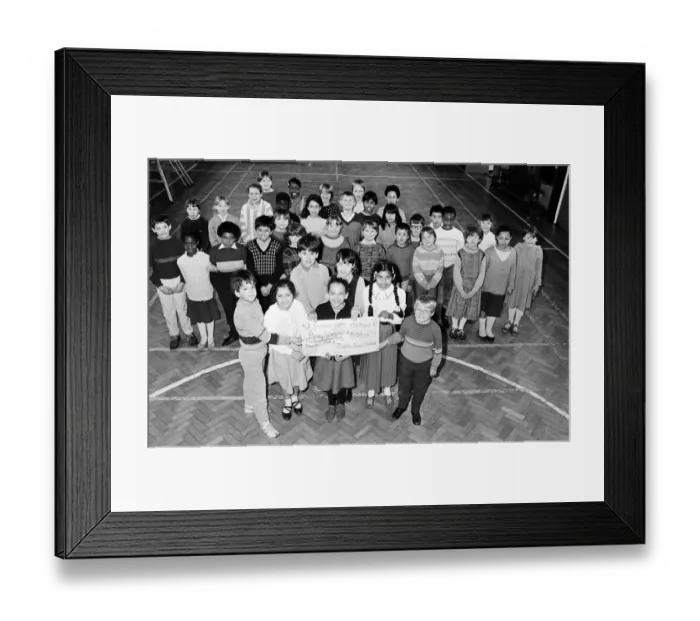 Framed Print : Proving they have a good head for figures are these children from Deighton Junior School