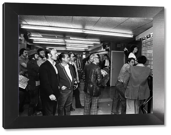 Punters- ready for the off at a betting shop. 6th June 1979