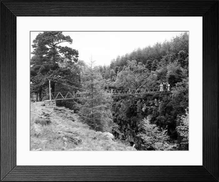 Framed Print : Suspension bridge over The Falls of Measach, Droma River, Ross and Cromarty, Highlands Framed Print : Suspension bridge over The Falls of Measach, Droma River, Ross and Cromarty, Highlands