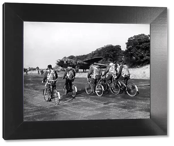Images believes to show aircrew members of the 106th Bomber Squadron seen here cycling