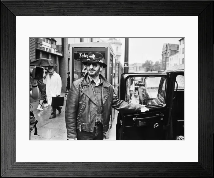 Framed Print : Former Beatles drummer Ringo Starr shows his son Jason some of his old haunts as they Framed Print : Former Beatles drummer Ringo Starr shows his son Jason some of his old haunts as they