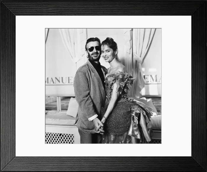 Framed Print : Former Beatles drummer Ringo Starr poses with his wife Barbara at Fashion Aid Framed Print : Former Beatles drummer Ringo Starr poses with his wife Barbara at Fashion Aid