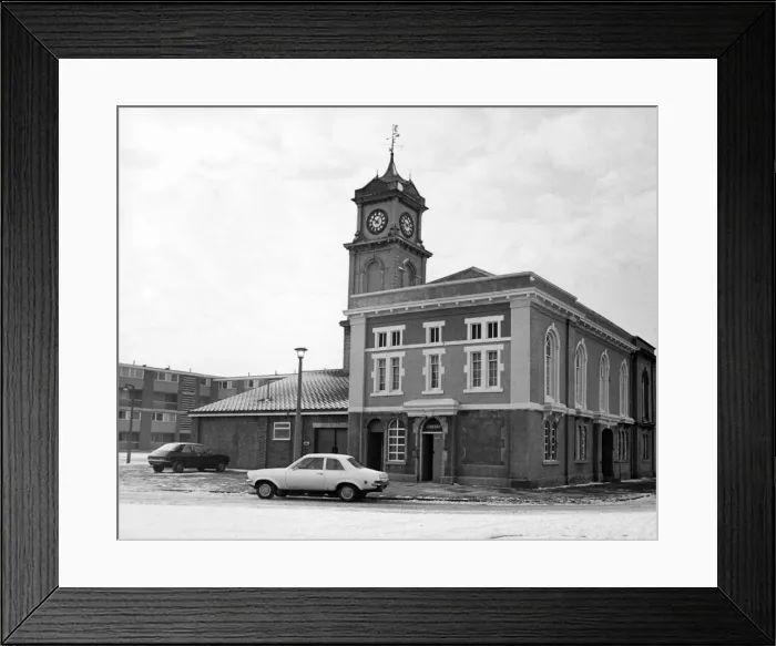 Framed Print : Old Town Hall at St Hilda, Middlesbrough, 12th January 1981 Framed Print : Old Town Hall at St Hilda, Middlesbrough, 12th January 1981